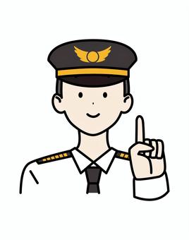 男性パイロットワイシャツポイント パイロット,操縦士,飛行士,飛行機,帽子,制服,ベクター,イラスト,職業,男性のイラスト素材
