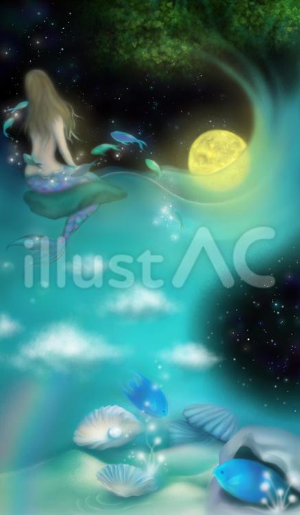 まどろみの宙(そら) 夏,涼しい,青のイラスト素材
