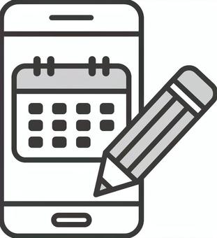 スケジュール管理・予約アイコン スケジュール,カレンダー,予約,スマートフォン,ビジネス,記録,管理,予定,日程調整,タスク管理のイラスト素材