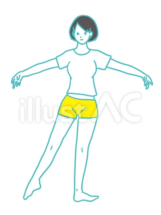 バレエ　ポーズ　女性　　イラスト　 バレエ,レッスン,ポーズのイラスト素材