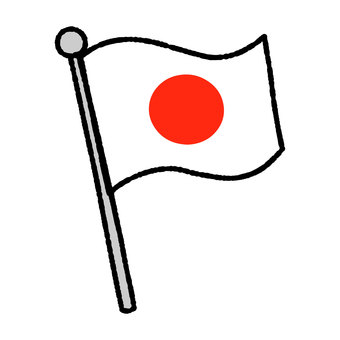 日本國旗(帶棍子), JPG, PNG 和 EPS 日本國旗(帶棍子), 日本, 國旗, 手繪, JPG, PNG 和 EPS