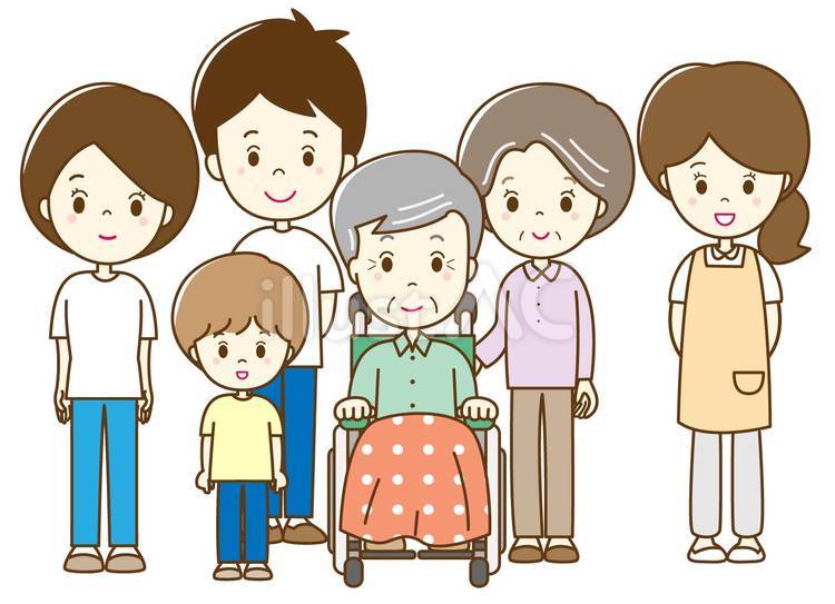 介護9 介護,面会,家族のイラスト素材