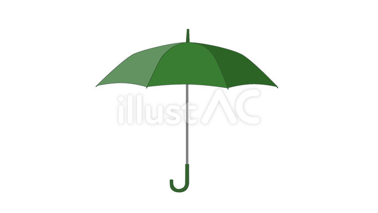 傘　緑 傘,雨,雨具のイラスト素材