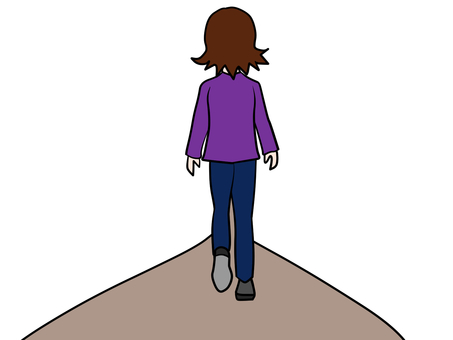 前へ進む女性 進む,道,女性,後ろ姿,全身,前進,前を向く,歩む,歩み,進行のイラスト素材