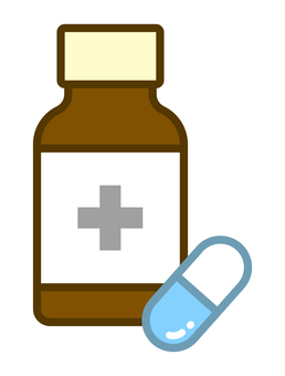 薬の瓶とカプセル 薬,カプセル,錠剤,アイコン,瓶,医療,治療,医薬品,物のイラスト素材