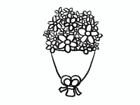 花束のイラスト 花束のイラスト 花束,花,モノクロのイラスト素材