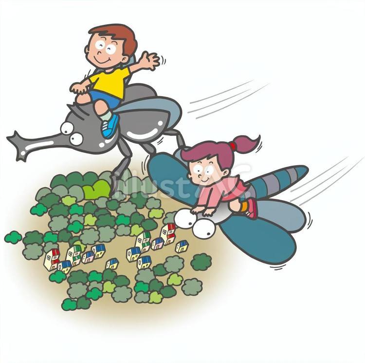 自家用飛行ペット 子供,ペット,自家用のイラスト素材