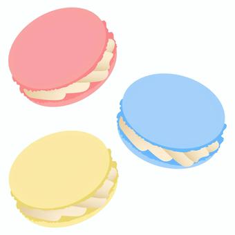 クリーム入りマカロン マカロン,マコロン,フランス,パステルカラー,焼菓子,焼き菓子,洋菓子,菓子,甘味,お菓子のイラスト素材
