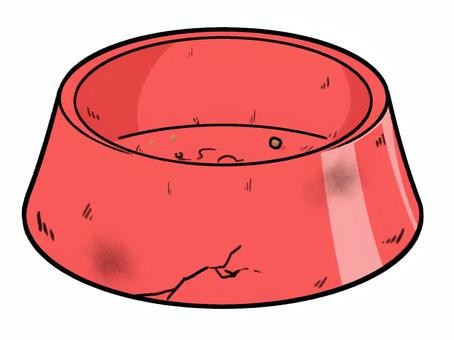 手書き_ペットボウル_05 犬,猫,ペット,ペット用品,ペットボウル,フードボウル,食器,皿,汚れた,ヌメリのイラスト素材