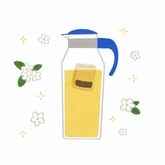 水出しジャスミンティー ジャスミンティー,ジャスミン茶,水出し,水出し茶,冷たいお茶,冷茶,アイスティー,お茶,お茶飲料,飲み物のイラスト素材