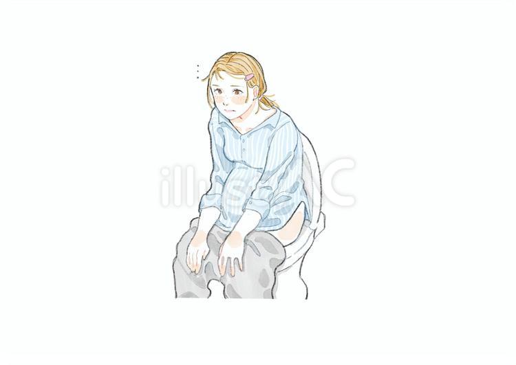 妊婦_便秘 妊婦,マタニティ,水彩のイラスト素材