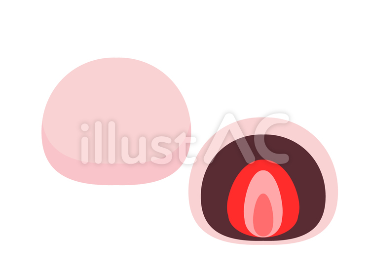 いちご大福 いちご大福,大福,和菓子のイラスト素材