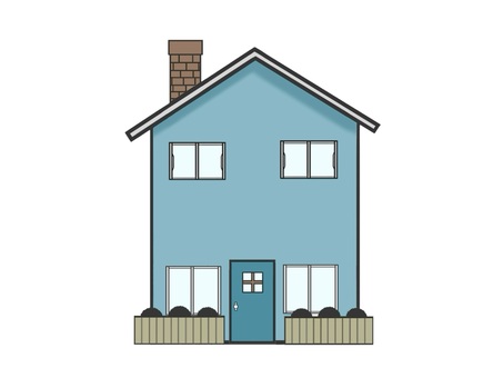 シンプルな新築の家(マイホーム) 家,マイホーム,屋根,扉,窓,新築,住宅,家屋,自宅,持ち家のイラスト素材