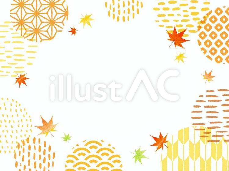 【秋・お歳暮・七五三】紅葉・和・枠 秋,背景,紅葉のイラスト素材