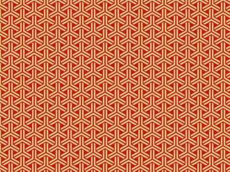 組亀甲3 組亀甲,亀,繁栄,不老長寿,和柄,文様,年賀状,背景,和風,赤のイラスト素材