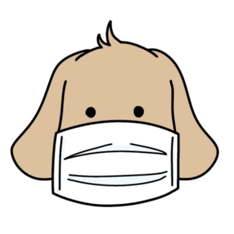マスクの犬 マスクの犬 風邪,風邪予防,冬,防寒,予防,対策,インフルエンザ,乾燥,コロナ,ウイルスのイラスト素材