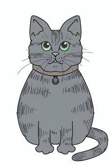 Illustration, cat, a pet, gray, 