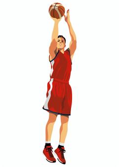 バスケットボール選手16 バスケ,バスケットボール,球技,スポーツ,アスリート,試合,シュート,ゴール,ジャンプ,3pのイラスト素材