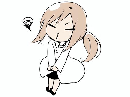 白衣を着た女性 ぶーたれ 女性,白衣,女医,先生,不機嫌,むくれる,薬剤師,ポーズ,学校,医療のイラスト素材