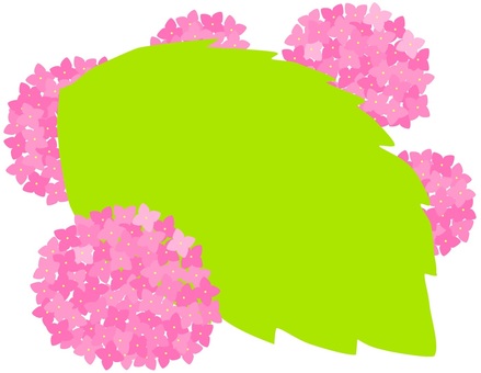 紫陽花と葉っぱ(葉に文字が入れられます)