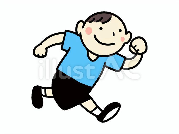 走る男の子 駆ける,ダッシュ,急ぐのイラスト素材