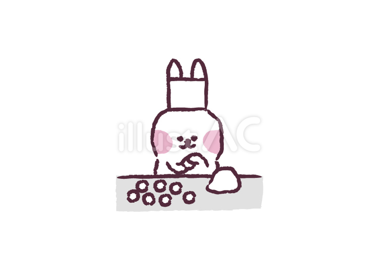 団子を作るウサギ 団子,お団子,餅のイラスト素材
