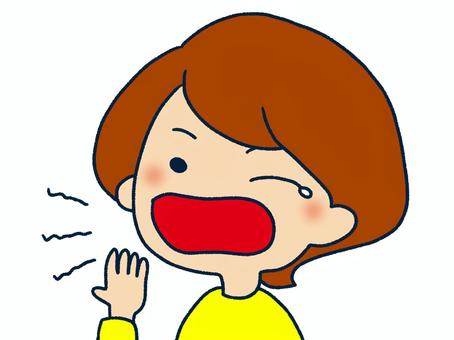 打哈欠的女性 打哈欠的女性