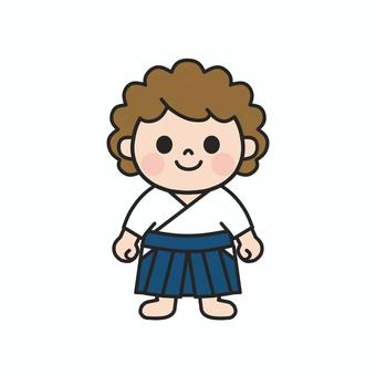 武道系の習い事がしたい袴姿の子ども4 袴,武道,道着,合気道,弓道,剣道,居相,部活,クラブ活動,部活動紹介のイラスト素材
