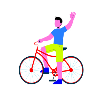 自転車 028 自転車,サイクリング,男性,挨拶,手を振る,アクティブ,スポーツ,健康,フィットネス,ベクターのイラスト素材