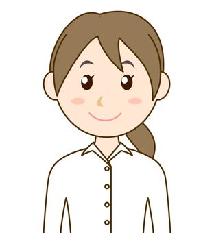 女性の上半身_ワイシャツ