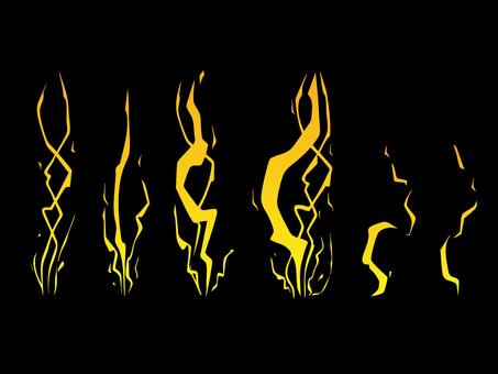 雷をイメージしたエフェクトイラストセット 雷,エフェクト,セット,稲妻,落雷,サンダー,ビリビリ,電撃のイラスト素材