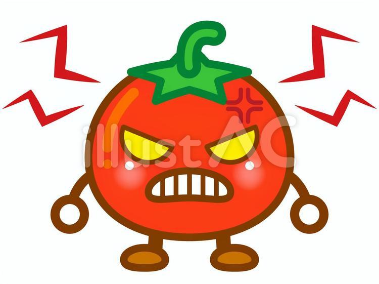 怒っているトマトのイラスト＿ベクター トマト,怒る,ストレスのイラスト素材