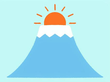 太陽が昇る富士山 富士山,山,太陽のイラスト素材