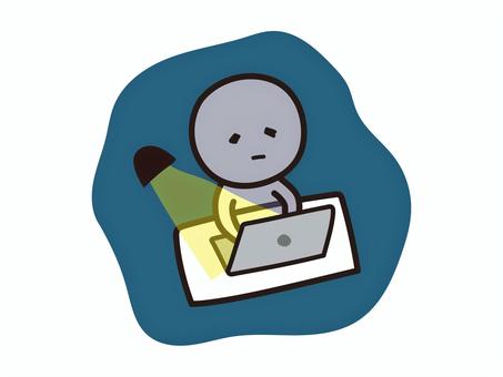 残業する棒人間のイラスト 残業する棒人間のイラスト 残業,仕事,パソコン,pc,作業,事務職,ビジネスマン,会社員,サラリーマン,人のイラスト素材