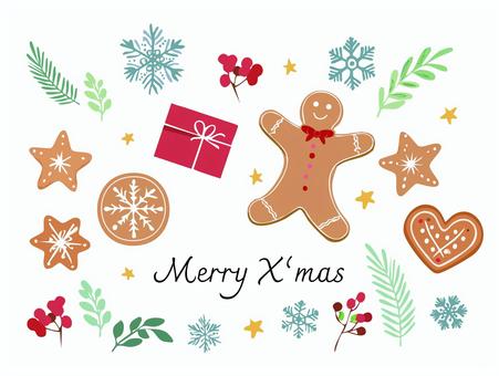 クリスマスのクッキーイラストセット