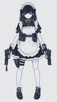 モノクロの武装メイド