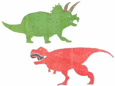 Illustration, tyrannosaurus, triceratops, dinosaur, 