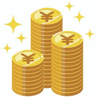 金色の積まれた円コイン コイン,円,金,ビジネス,積みのイラスト素材