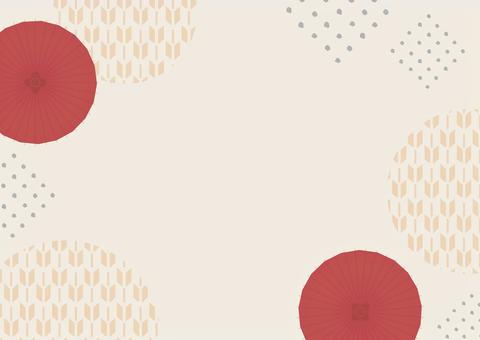 和柄と和傘の正月の背景、お正月イラスト 正月,背景,和柄,お正月,お祝い,1月,新年,和風,和柄背景,和風背景のイラスト素材