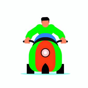 乗り物 046 バイク,オートバイ,乗り物,ドライバー,運転,通勤,交通,ドライブ,男性,ライダーのイラスト素材