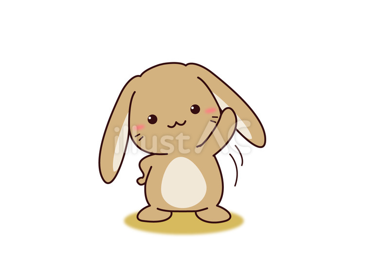 たれ耳うさぎさんのストレッチ うさぎ,ストレッチ,体操のイラスト素材