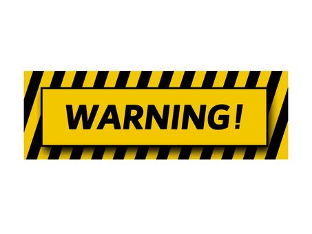 WARNINGのステッカーアイコン warning,危険,ステッカー,黄色,規制,お知らせ,警告,禁止,斜線,注意のイラスト素材