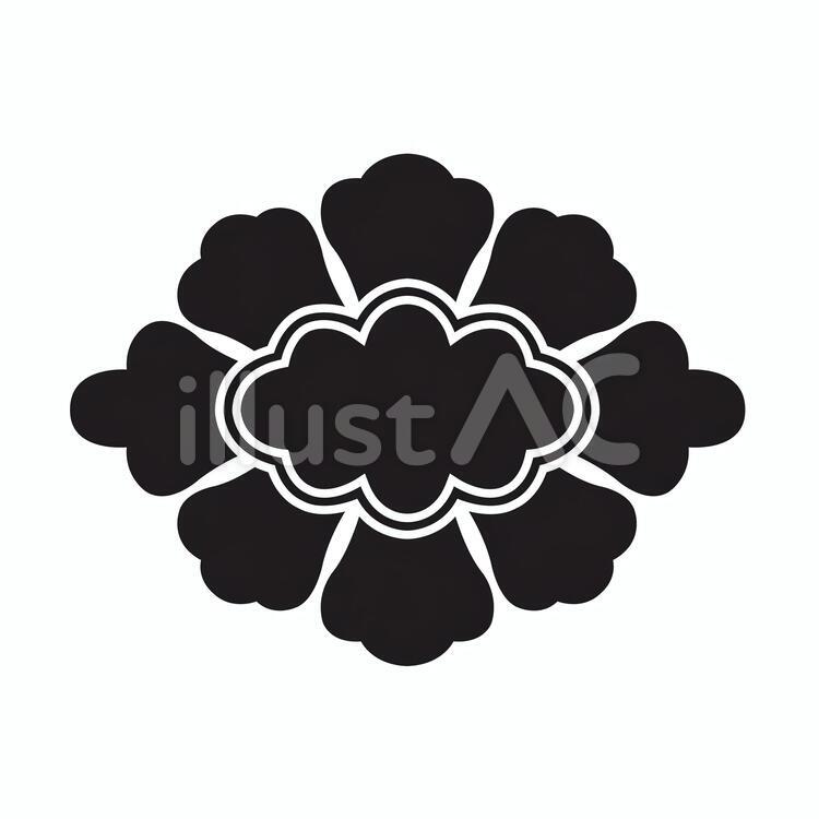 家紋　牡丹 家紋,紋,紋章のイラスト素材