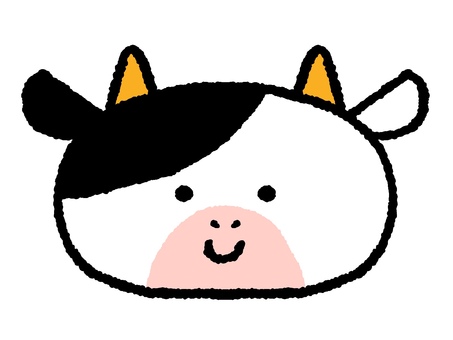 かわいい表情のうし うし,丑,干支,十二支,動物,年賀状,正月,新年,元旦,年賀のイラスト素材