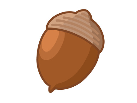 細いどんぐり（オレンジ） どんぐり,手描き,一つ,一個,ワンポイント,かわいい,シンプル,オレンジ,赤茶,茶色のイラスト素材