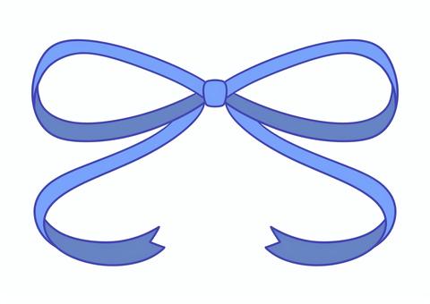 リボン２ リボン,ブルー,青,シンプル,細い,手描き,素材,イラストのイラスト素材