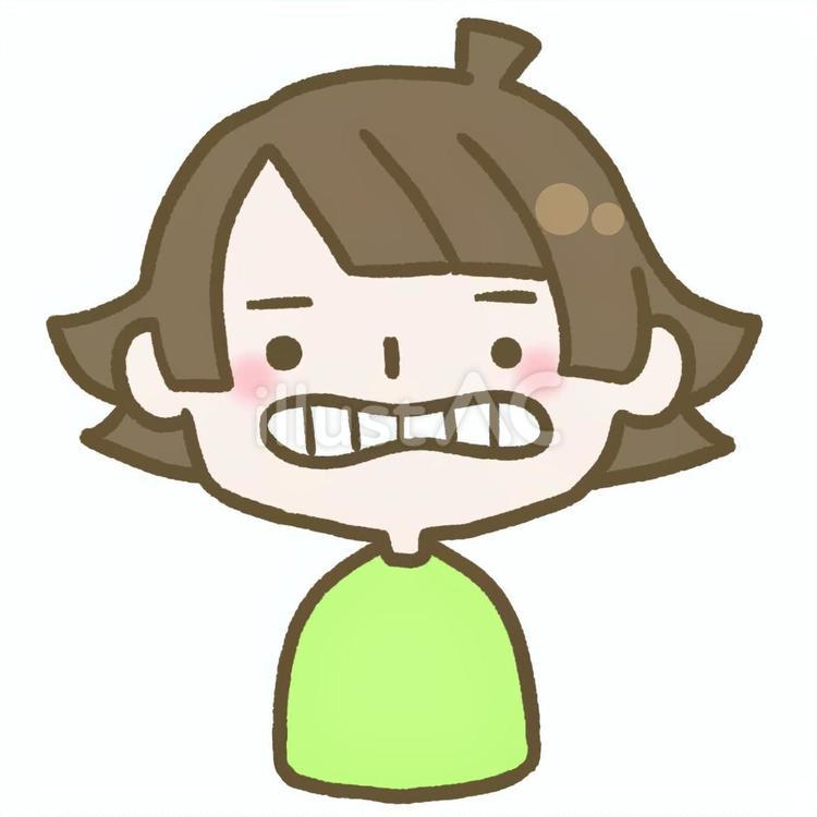 「いーっ」と嫌そうな顔をする子ども こども,子ども,シンプルのイラスト素材