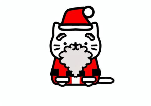 猫　サンタ2 猫,サンタ,サンタクロース,クリスマス,仮装,コスプレ,かわいい,髭,萌え系のイラスト素材