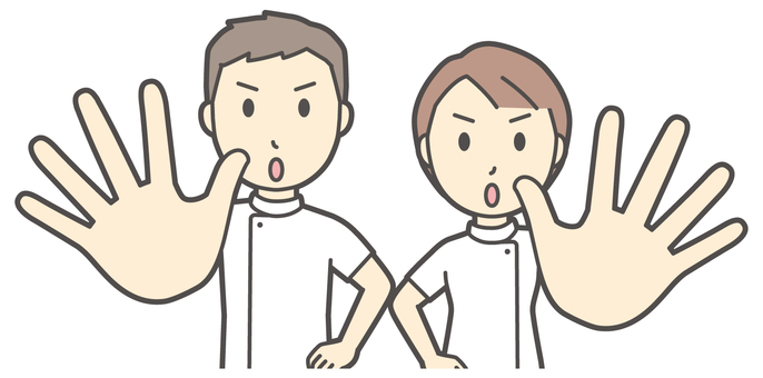  理学療法士の男女-011-バスト 中止,理学療法士,男女,医療,病院,クリニック,整体師,柔道整復師,鍼灸師,人物のイラスト素材