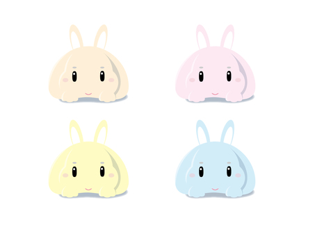 Round rabbit, soft color, azul, azul claro, azul celeste, JPG and PNG